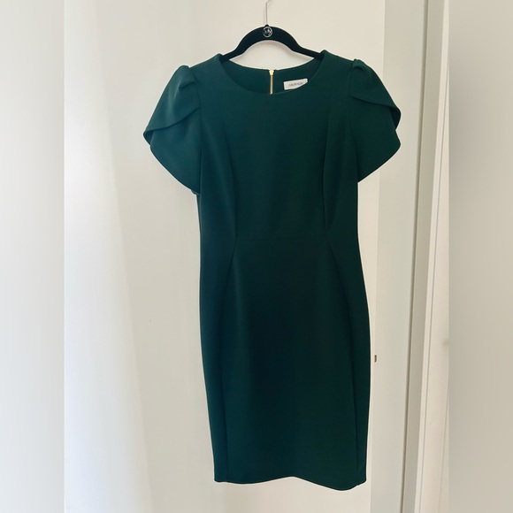 Calvin Klein Green Dress Short Sleeve Size 10 - Picture 2 of 4